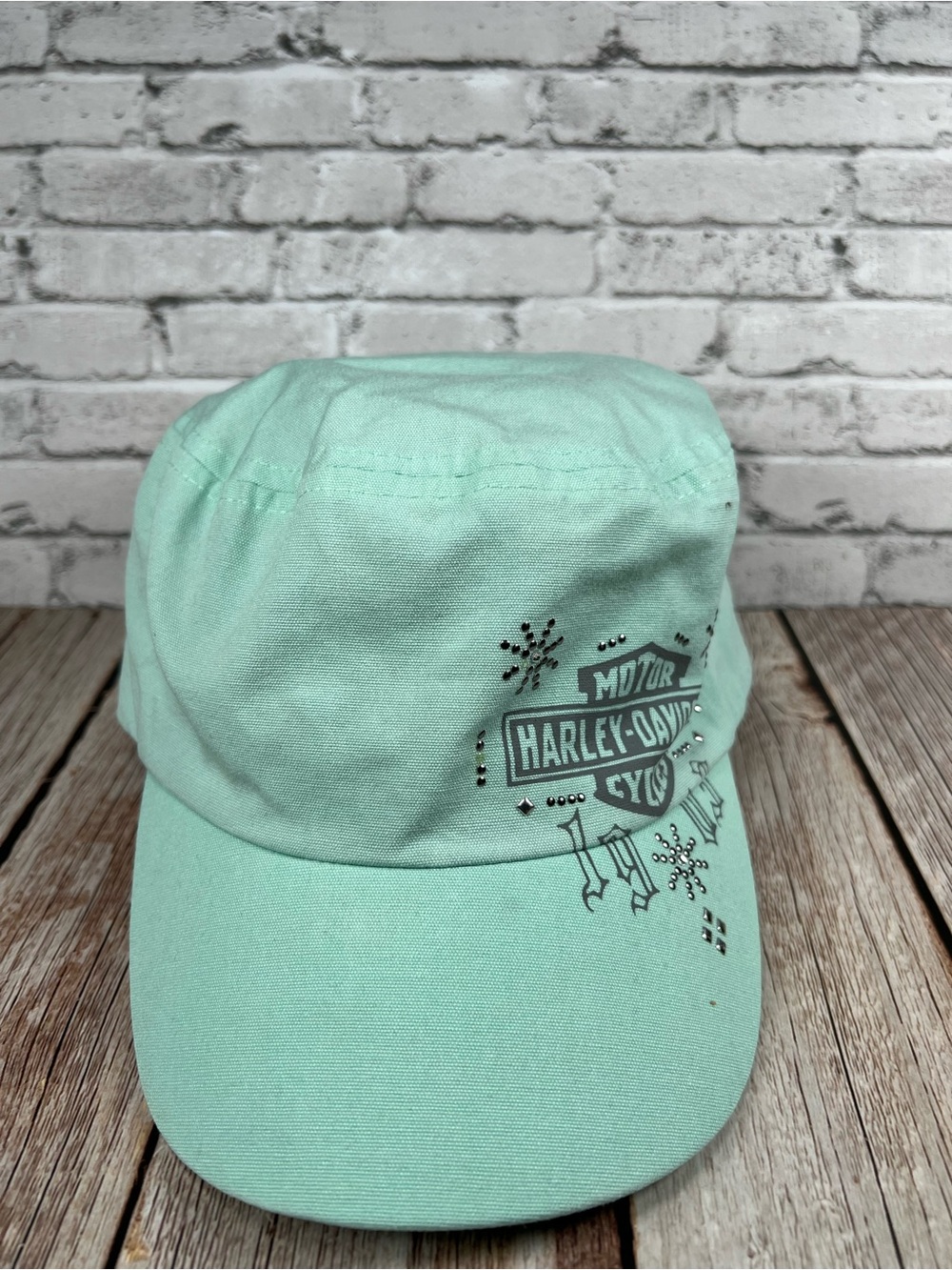Harley-Davidson Mint Green Rhinestone Cadet Hat 97869-16VW One Size